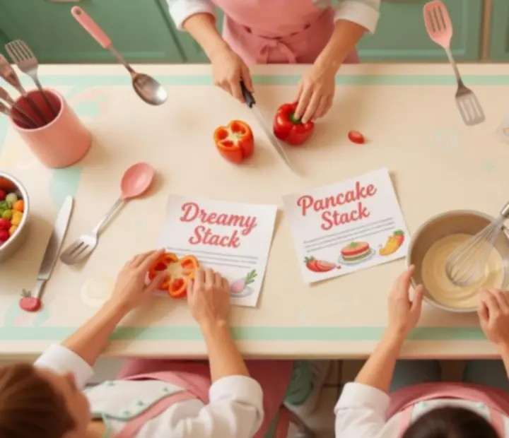 Prep station in Dream Diner Story showing ingredients ready to cook